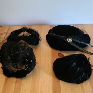 Vintage lot of black hats